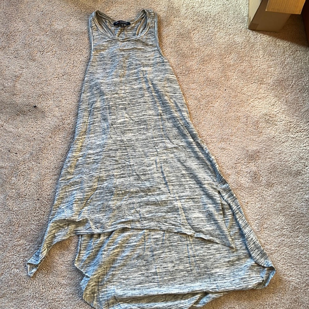 Grey knit uneven hem dress size xs